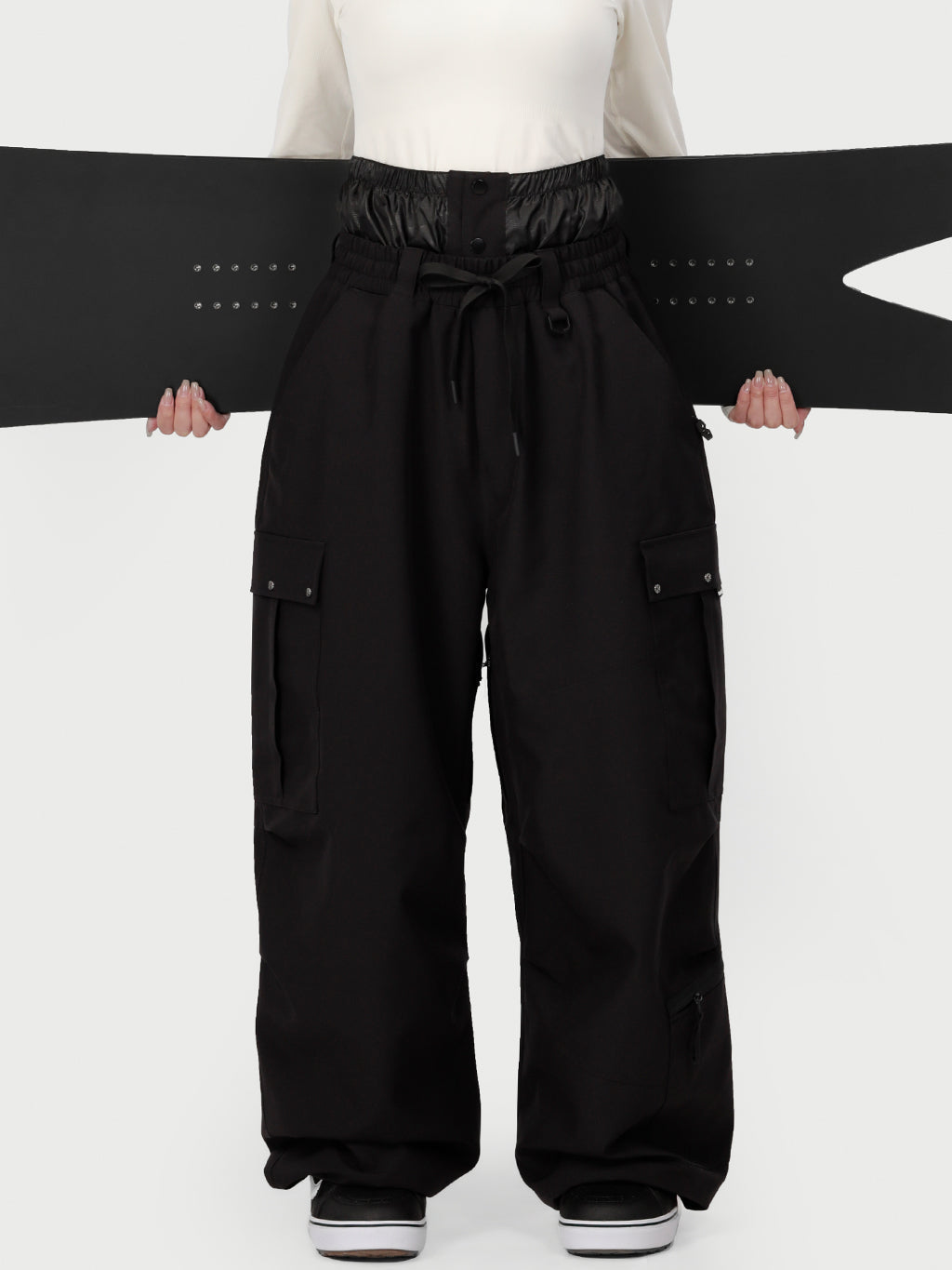 Techline Damen-Arbeitskleidungs-inspirierte Utility-Cargo-Schneehose – Baggy Freestyle-Passform