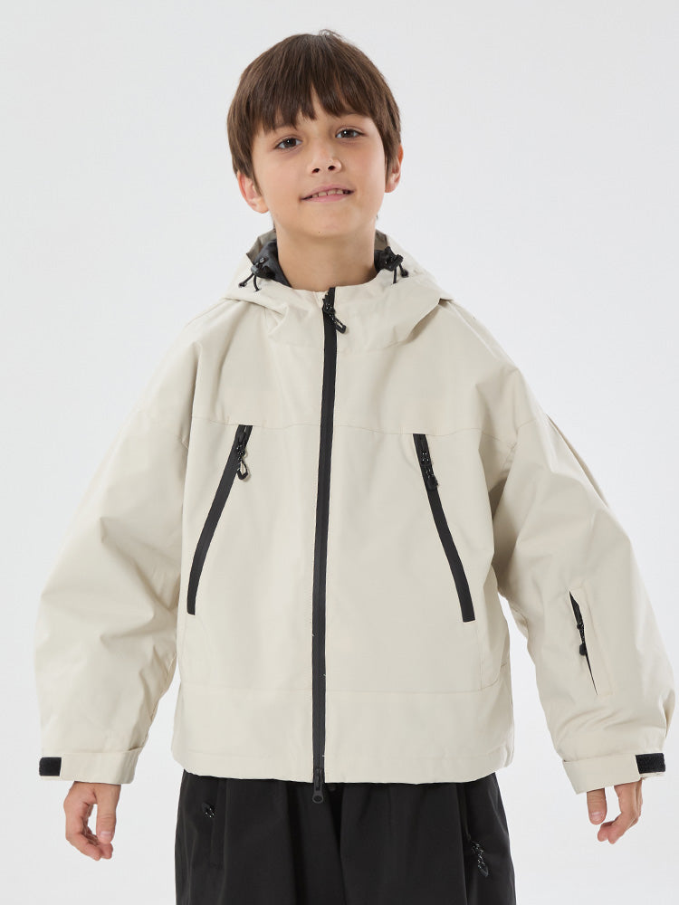 Jungen Schneejacke mit Hasenohren, wasserdicht, wärmend, mit Kapuze, wasserdicht, Thermo-Schneejacke