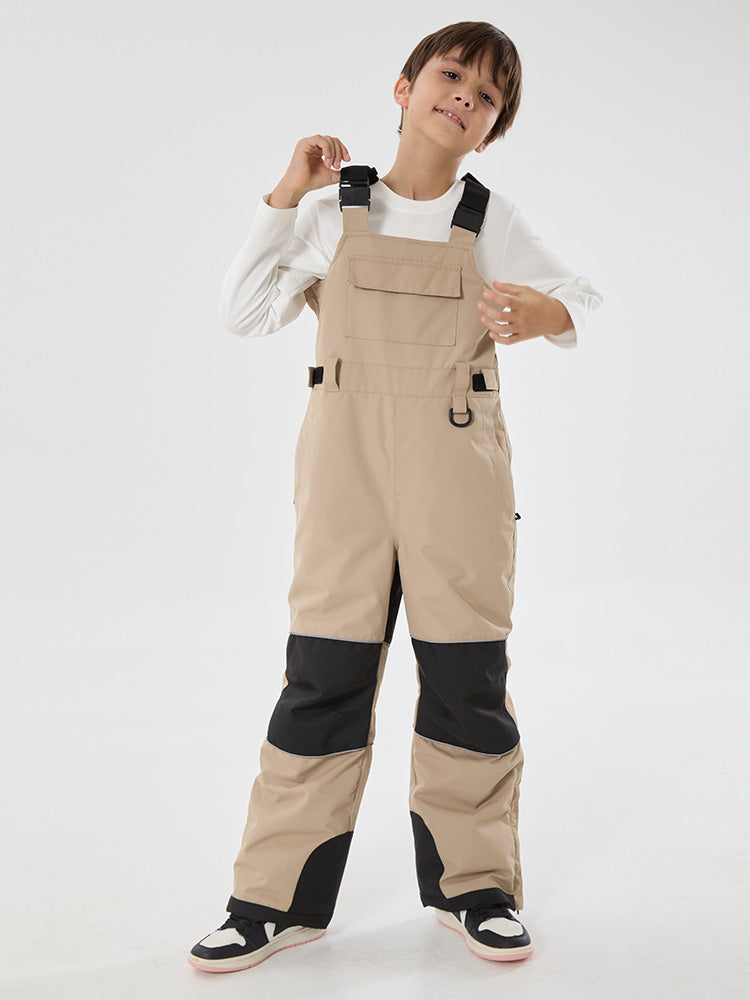 Mountain Trek Light reflektierende, wasserdichte und isolierte Latzhose für Jungen mit Knieschutz
