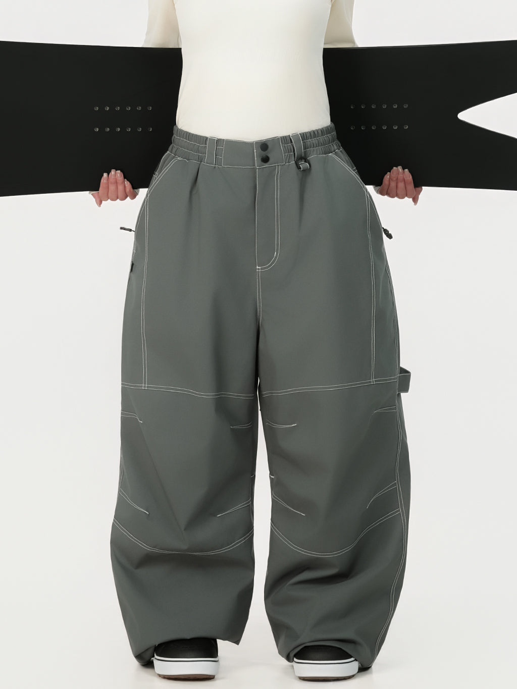 UrbanCraft Damen-Arbeits-Schneehose im Baggy-Stil mit verbesserter Kniebeweglichkeit