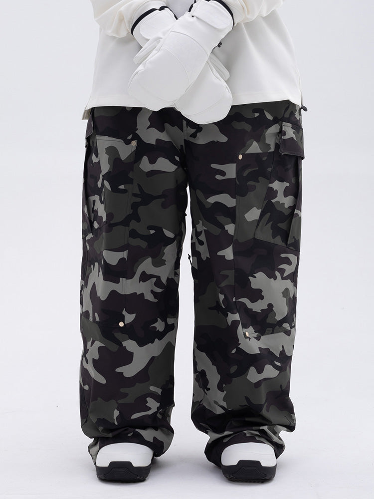Damen-Skihose mit doppeltem Knie, Mountain Freestyle Baggy Camo