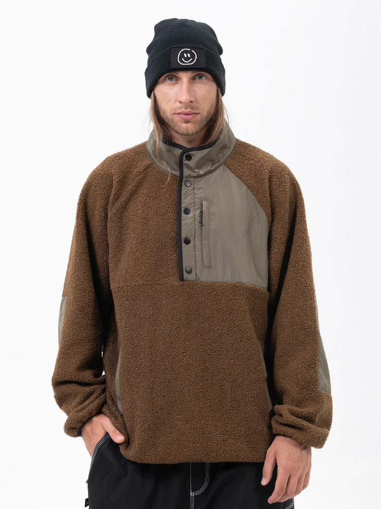 Herren-Abenteuerpullover aus Kunst-Sherpa-Fleece, warm und bergtauglich