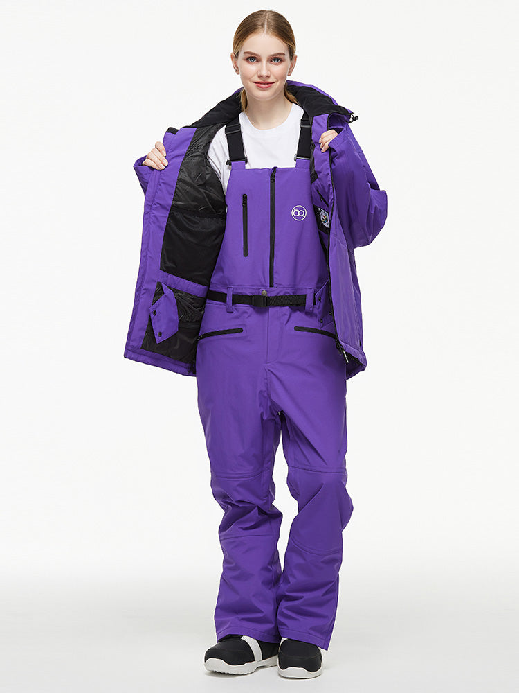 Arctic Queen Mountain Windbreaker Thermo-Schneeanzug für Damen mit Latzhose