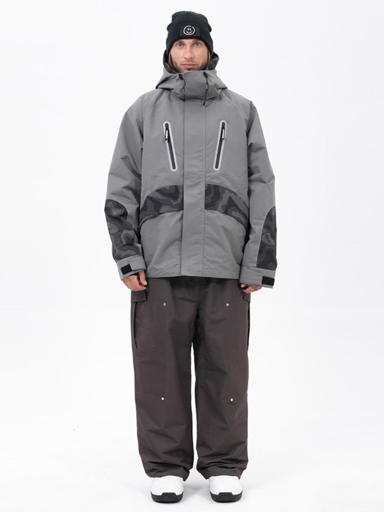 Chillform Herren-Schneeanzug mit reflektierendem Tarnmuster – Glow Trail Jacke mit Baggy-Schneehose (Set)