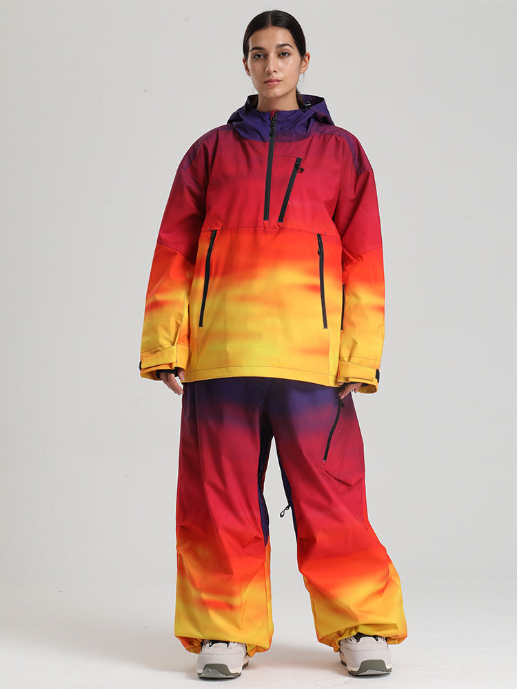 Gsou Snow Damen-Pullover-Anorak, strapazierfähig, Bergflauschig, Baggy-Schneeanzug
