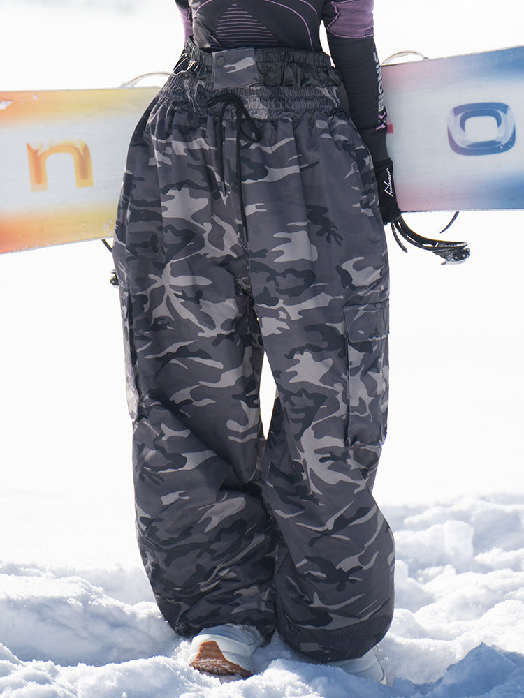 Damen-Snowboardhose Rabbit Snow Freestyle Prime Baggy Camo