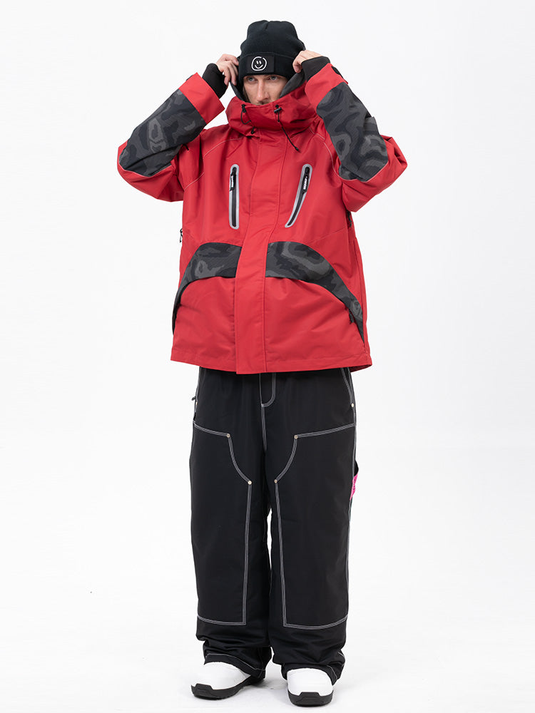 Chillform Herren-Schneeanzug mit reflektierendem Tarnmuster – Glow Trail Jacke mit Freerider Baggy Schneehose