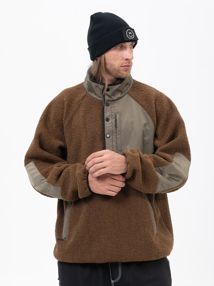 Herren-Abenteuerpullover aus Kunst-Sherpa-Fleece, warm und bergtauglich