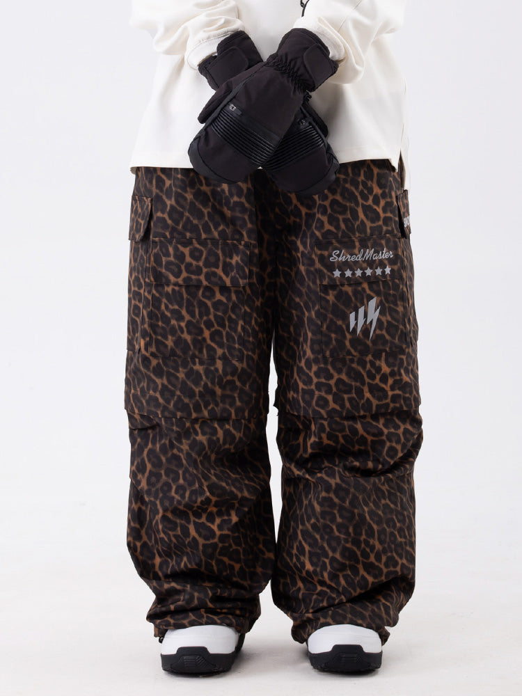 Damen Wild Soul Steeze Shred Master Baggy Street Cargo Leopard Schneehose / Shorts