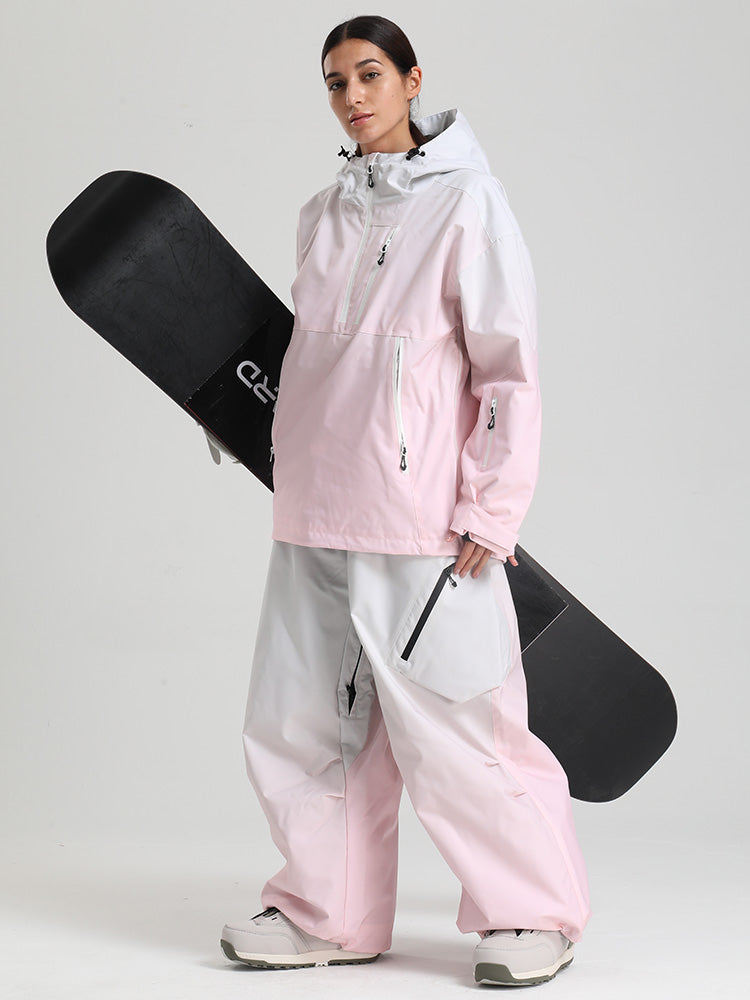 Gsou Snow Damen-Pullover-Anorak, strapazierfähig, Bergflauschig, Baggy-Schneeanzug
