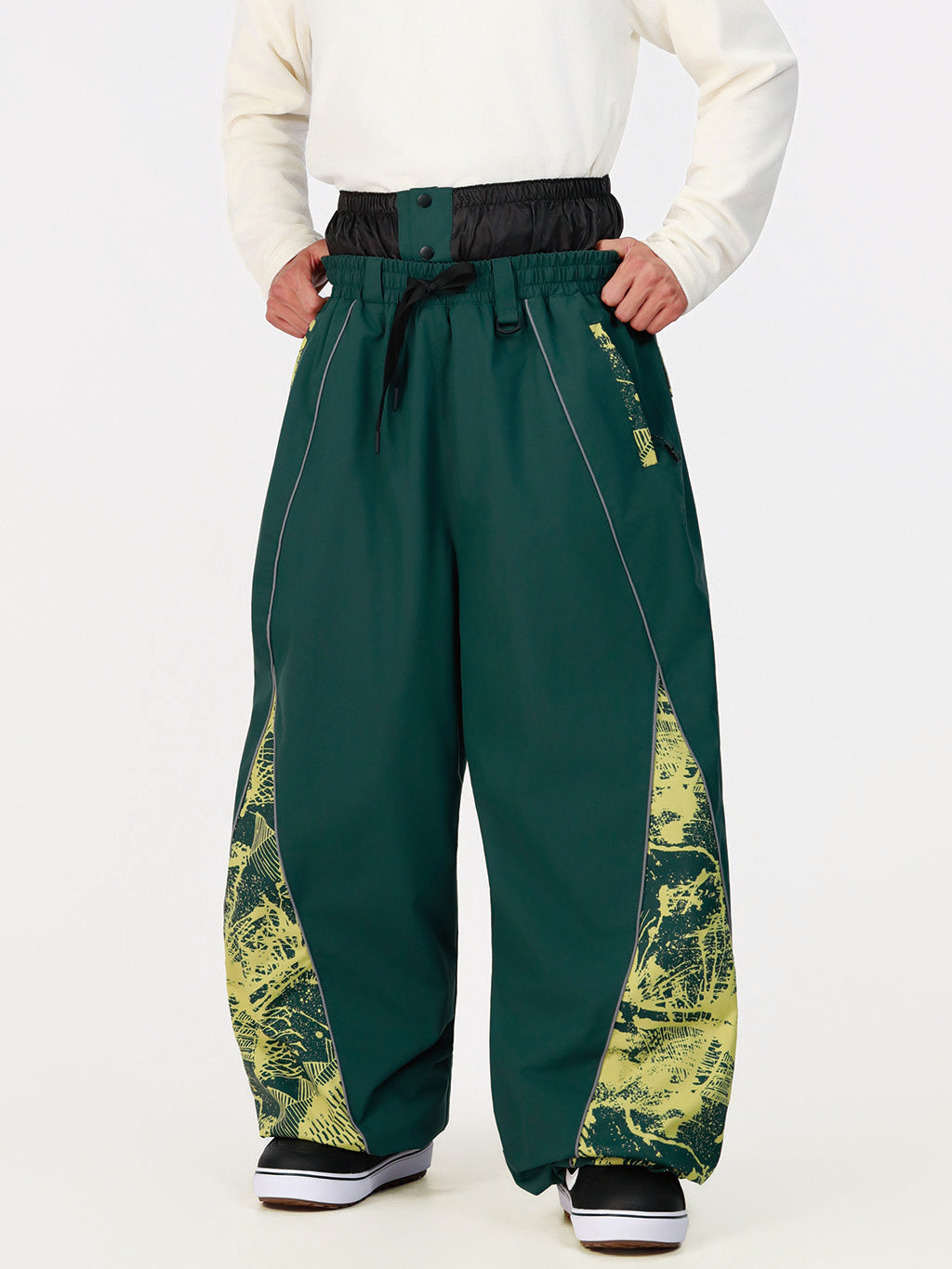 Hyper Flux Herren Hyper Flux Color Graffiti Panel Reflective Line Jogger Baggy Snow Pants