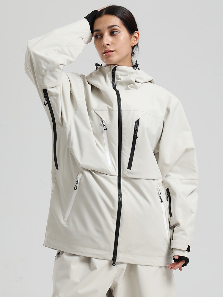 Gsou Snow Damen-Winterjacke, strapazierfähig, Mountain Pro, Funktions-Cargo-Schneejacke