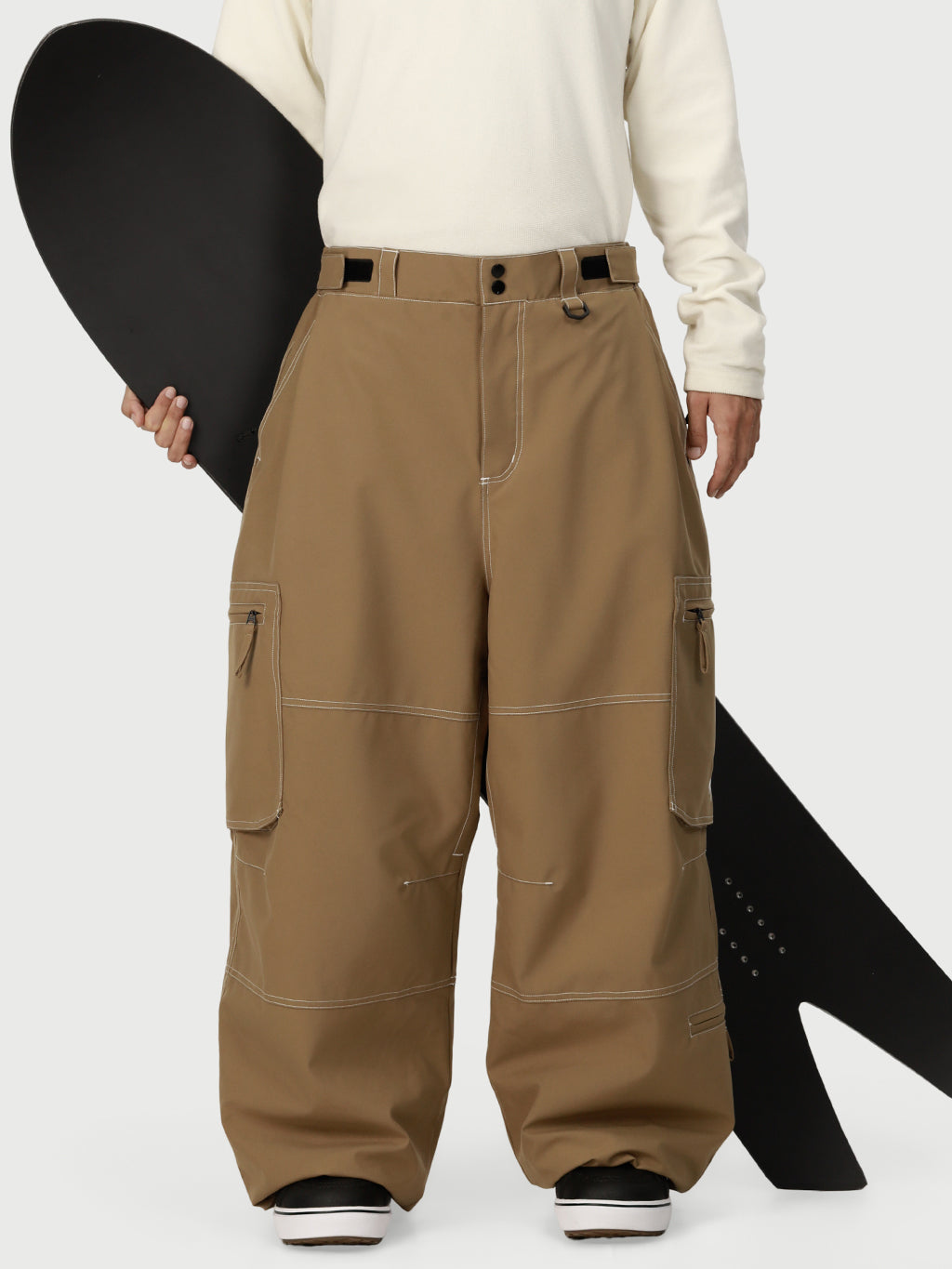 Wild Soul Crew Utility Cargo-Schneehose für Herren – Robuste Nähte, lockere Passform