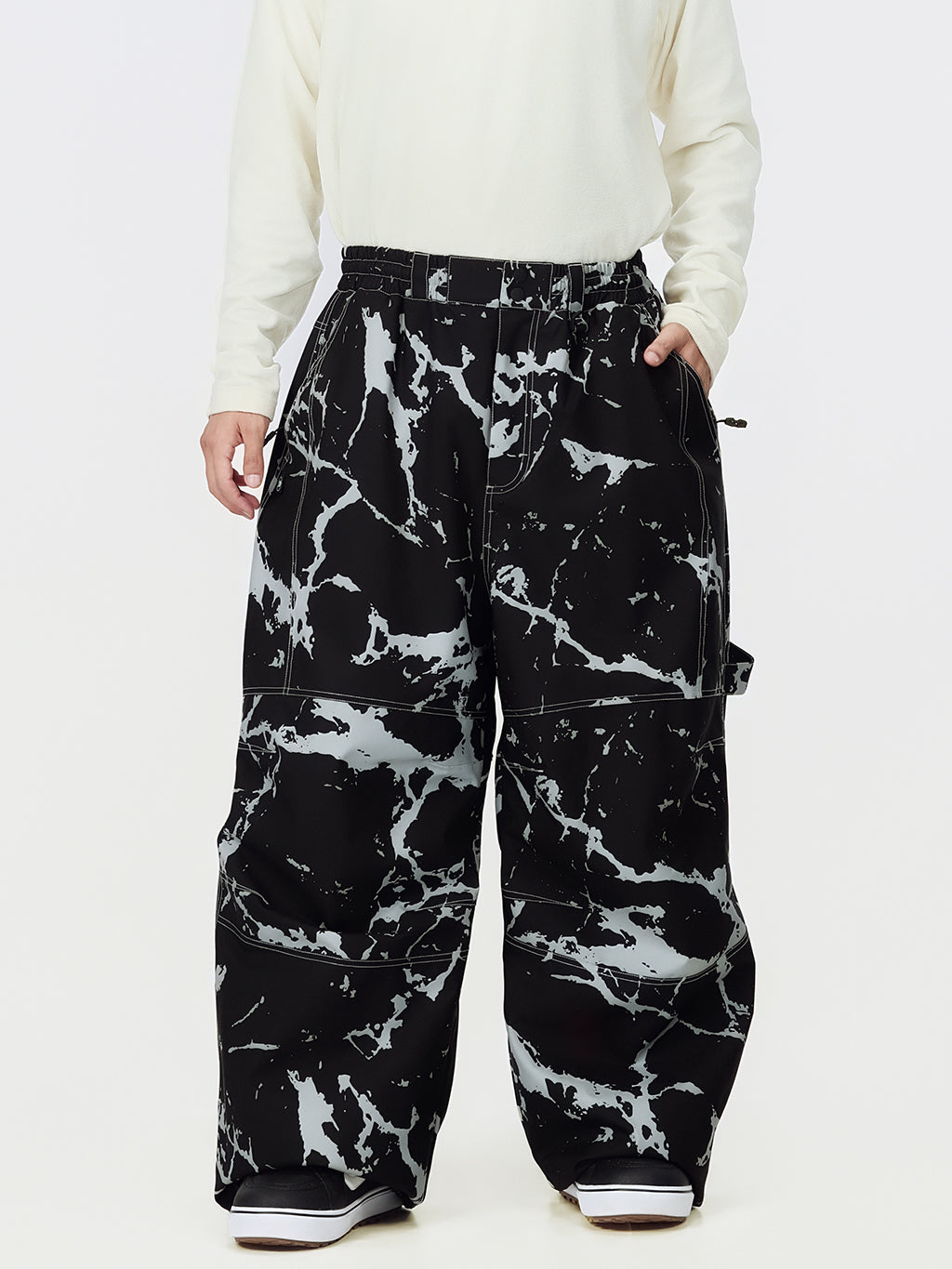 UrbanCraft Herren-Arbeits-Schneehose im Baggy-Stil mit verbesserter Kniebeweglichkeit