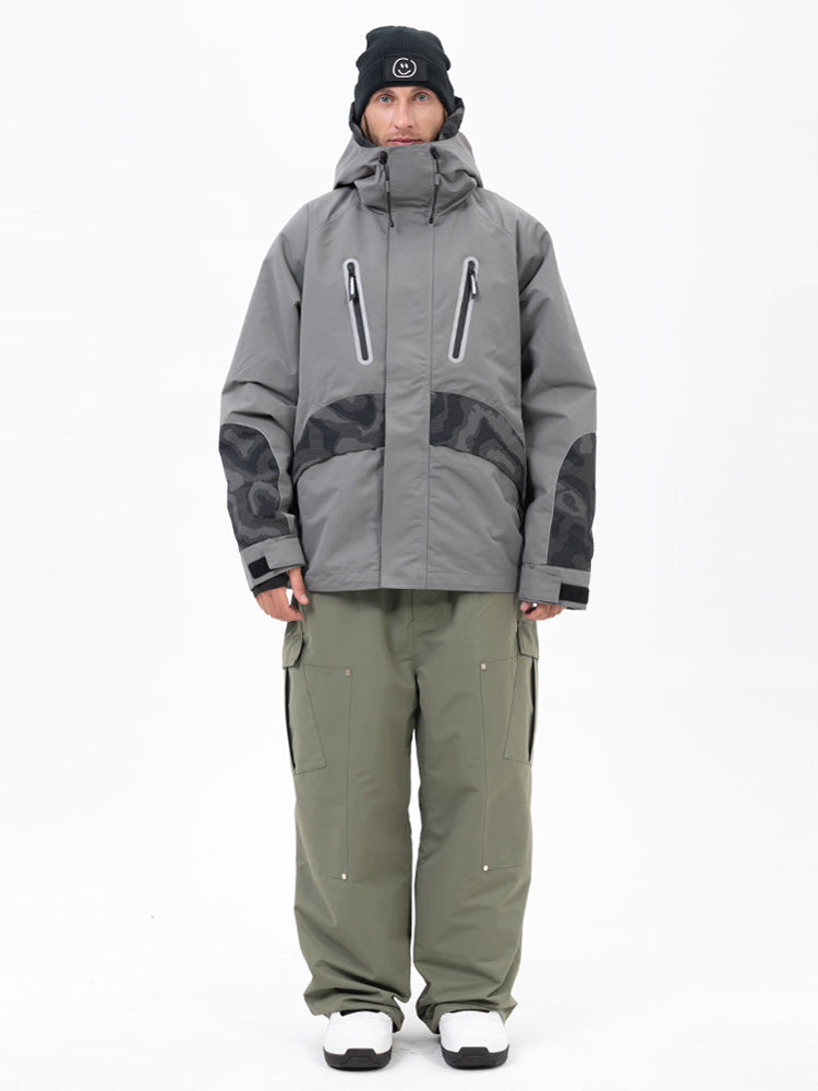 Chillform Herren-Schneeanzug mit reflektierendem Tarnmuster – Glow Trail Jacke mit Baggy-Schneehose (Set)