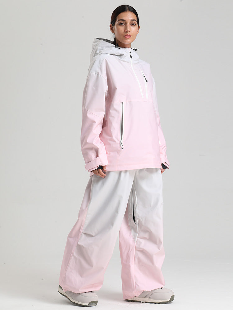 Gsou Snow Damen-Pullover-Anorak, strapazierfähig, Bergflauschig, Baggy-Schneeanzug