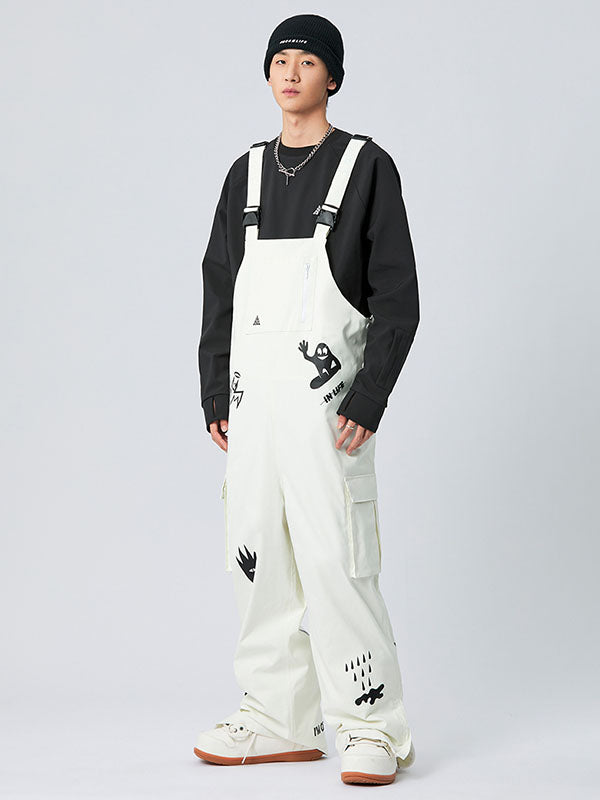 Nandn SnowSlope Baggy wasserdichte Snowboard-Latzhose für Herren