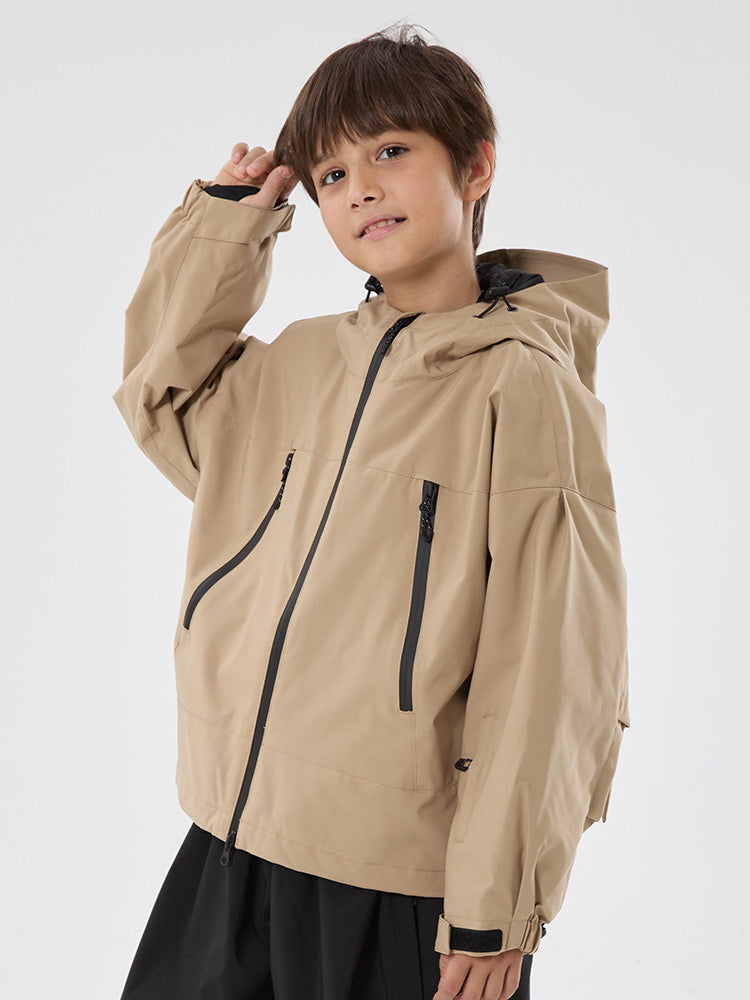 Jungen Schneejacke mit Hasenohren, wasserdicht, wärmend, mit Kapuze, wasserdicht, Thermo-Schneejacke
