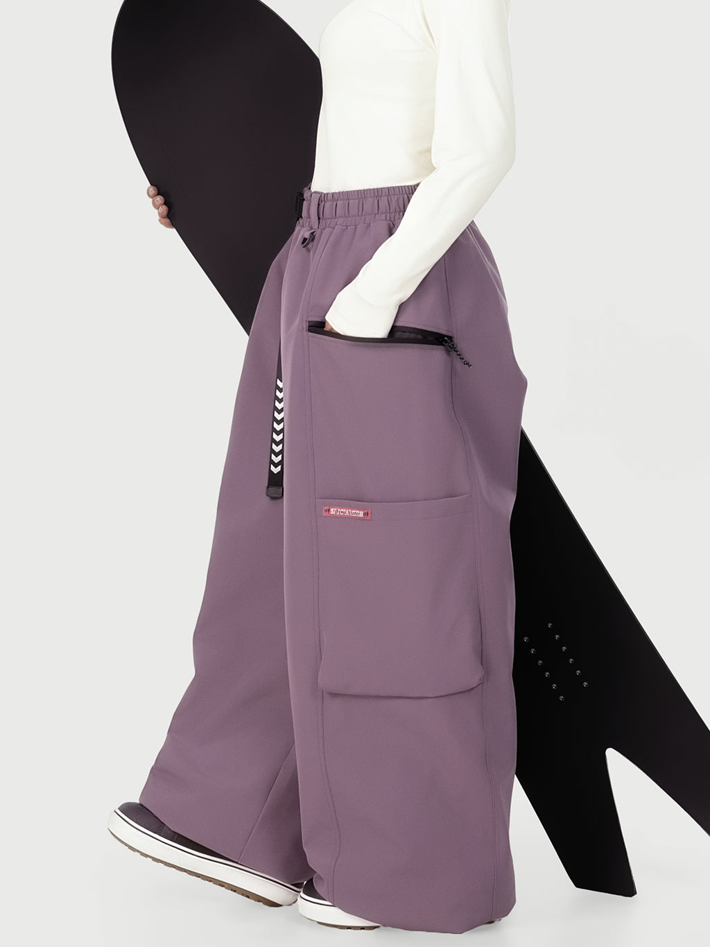 Techline Damen-Skihose mit strapazierfähigem Stretch-Cargo-Design – Baggy Freestyle Passform
