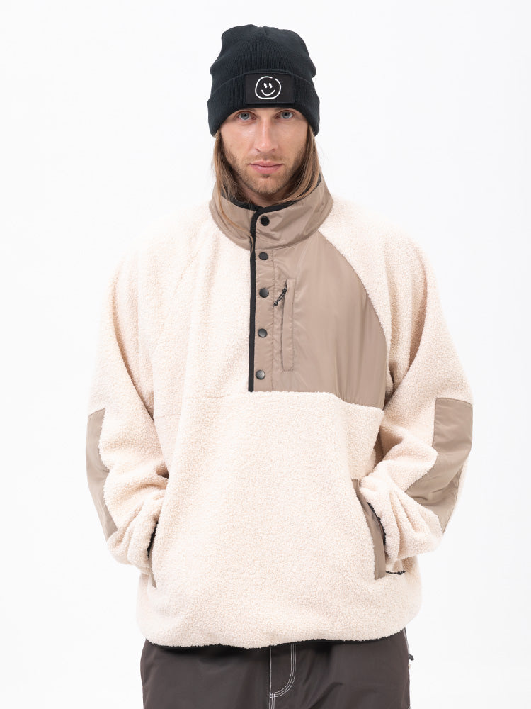 Herren-Abenteuerpullover aus Kunst-Sherpa-Fleece, warm und bergtauglich