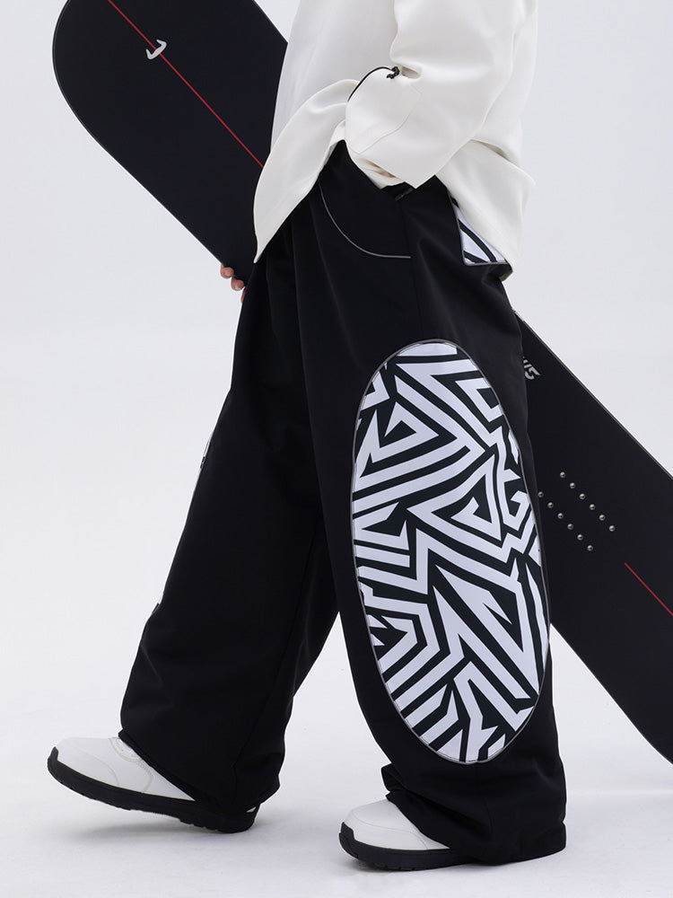 Herren Allwetter-Cargo-Schneehose mit reflektierendem, stylischem Grafikmuster