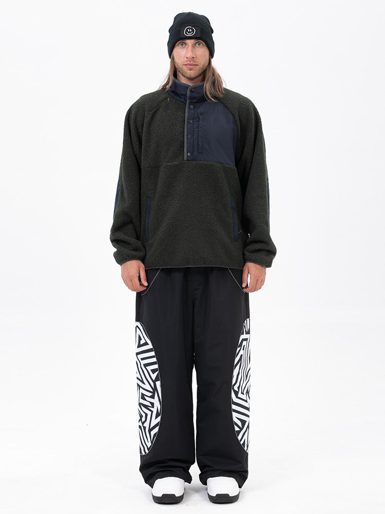 Herren-Pullover aus Kunst-Sherpa-Fleece für die Berge & stylische reflektierende Cargo-Schneehose