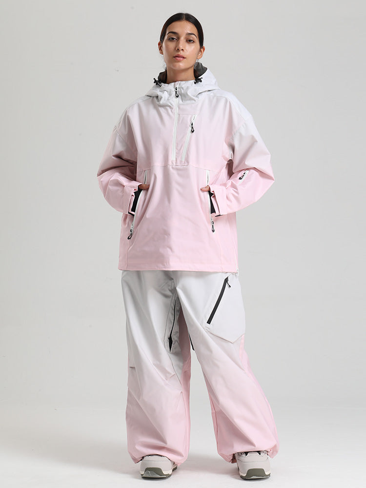 Gsou Snow Damen-Pullover-Anorak, strapazierfähig, Bergflauschig, Baggy-Schneeanzug