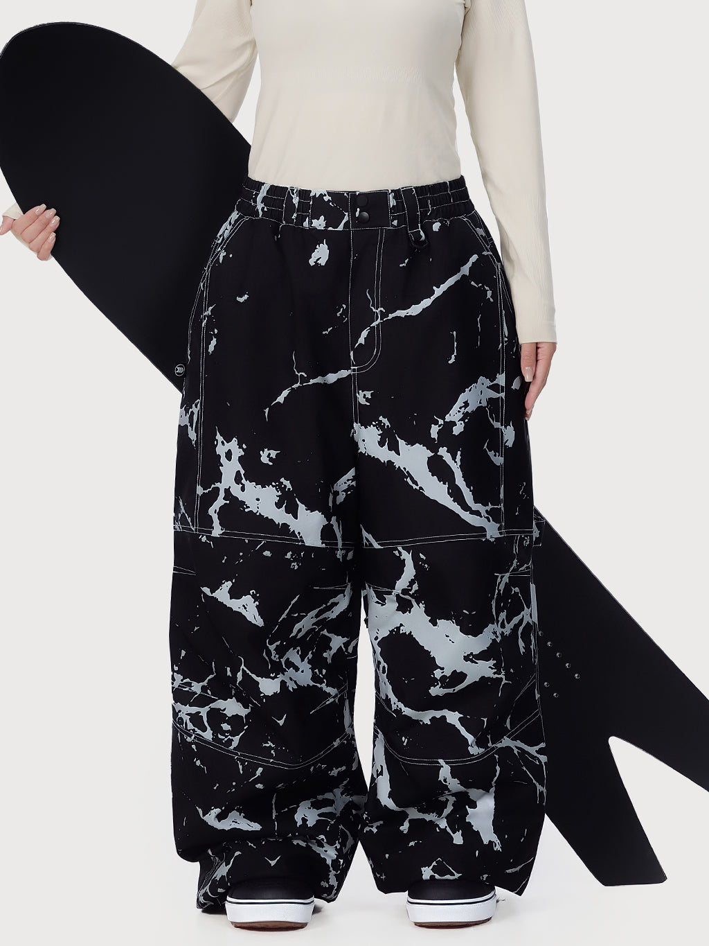 UrbanCraft Damen-Arbeits-Schneehose im Baggy-Stil mit verbesserter Kniebeweglichkeit