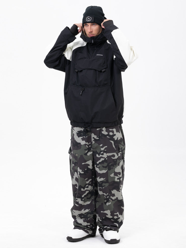 Freestyle-Mountain-Camo-Schneeanzug für Herren – Bomberjacke & Baggy-Hose-Set