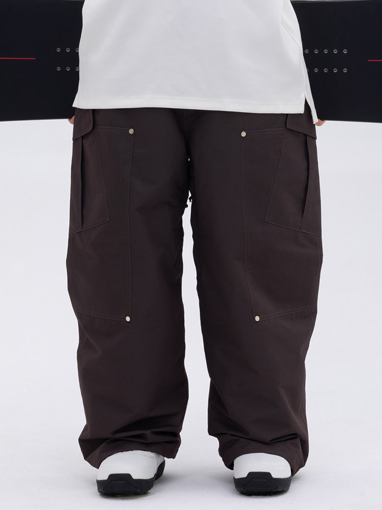 Herren-Skihose mit doppeltem Knieausschnitt, Mountain Freestyle, Baggy-Camo-Muster