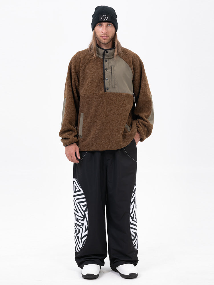 Herren-Pullover aus Kunst-Sherpa-Fleece für die Berge & stylische reflektierende Cargo-Schneehose