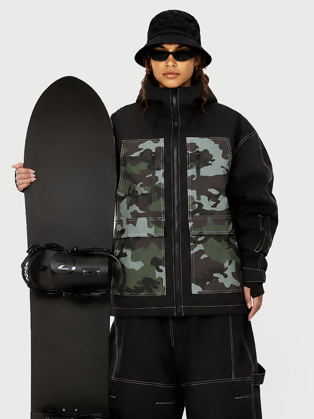 UrbanCraft Street Utility Freestyle Schneejacke für Damen – Reflektierende Kapuze & Arbeitskleidungsdesign