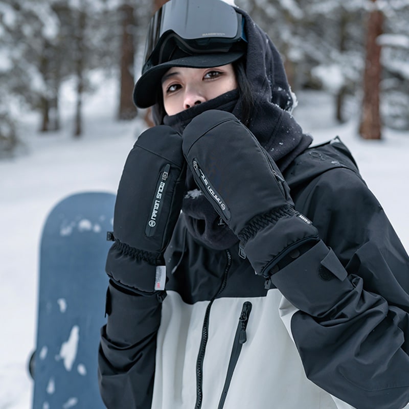 Nandn Winter Mountain Shred Allwetter-Schneehandschuhe für Herren mit zusätzlichen 5-Finger-Handschuhen