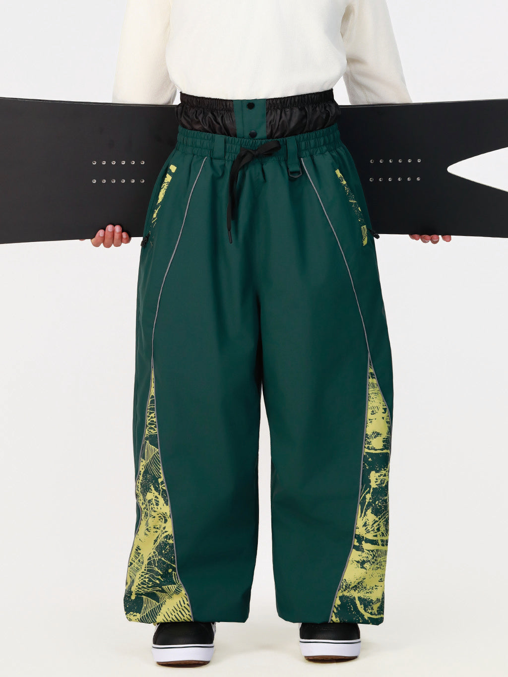 Hyper Flux Herren Hyper Flux Color Graffiti Panel Reflective Line Jogger Baggy Snow Pants