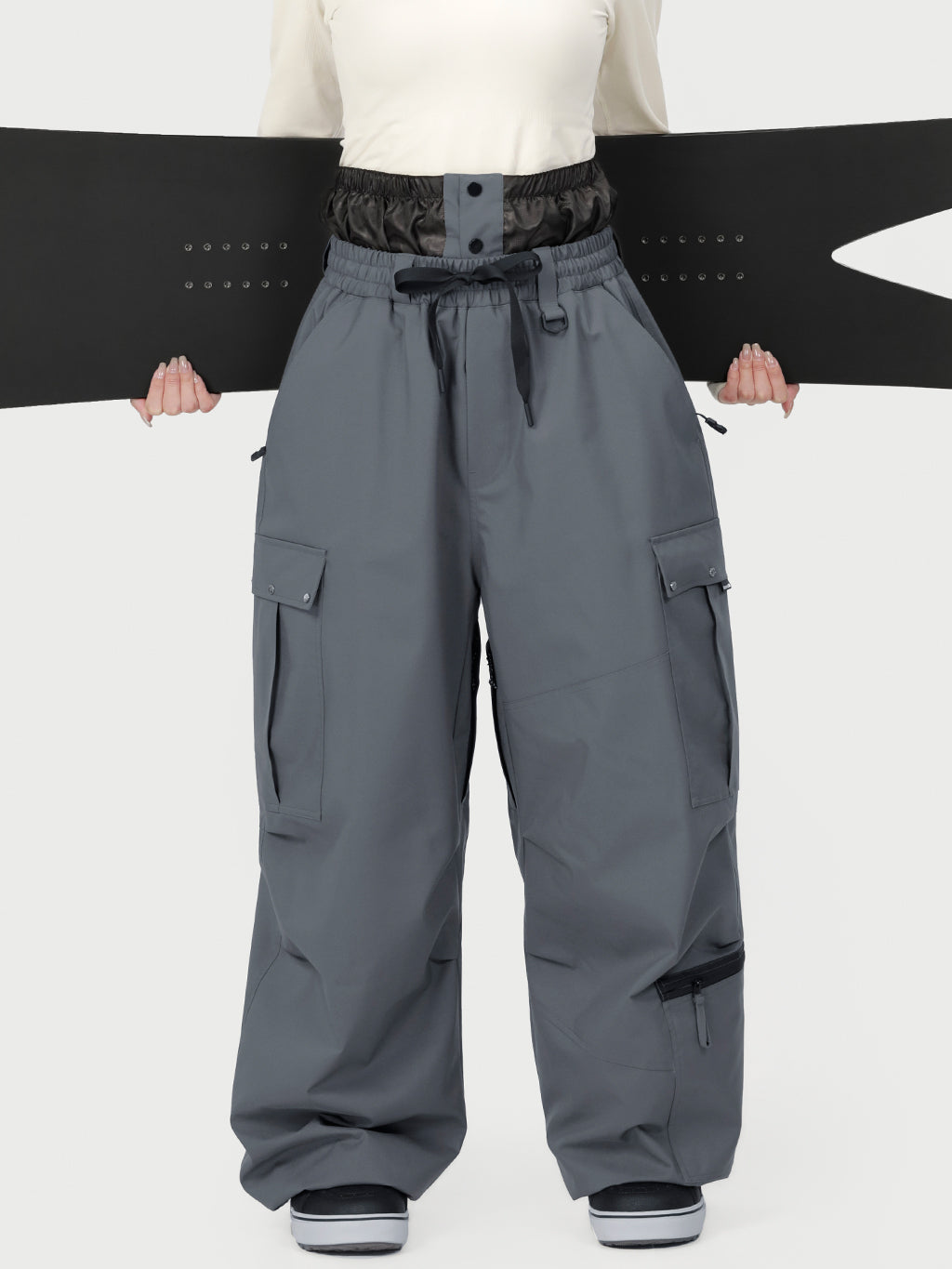 Techline Damen-Arbeitskleidungs-inspirierte Utility-Cargo-Schneehose – Baggy Freestyle-Passform