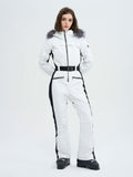 Damen-Skioverall mit hohem Tragekomfort, elegantem Bergflausch und Kunstpelzbesatz