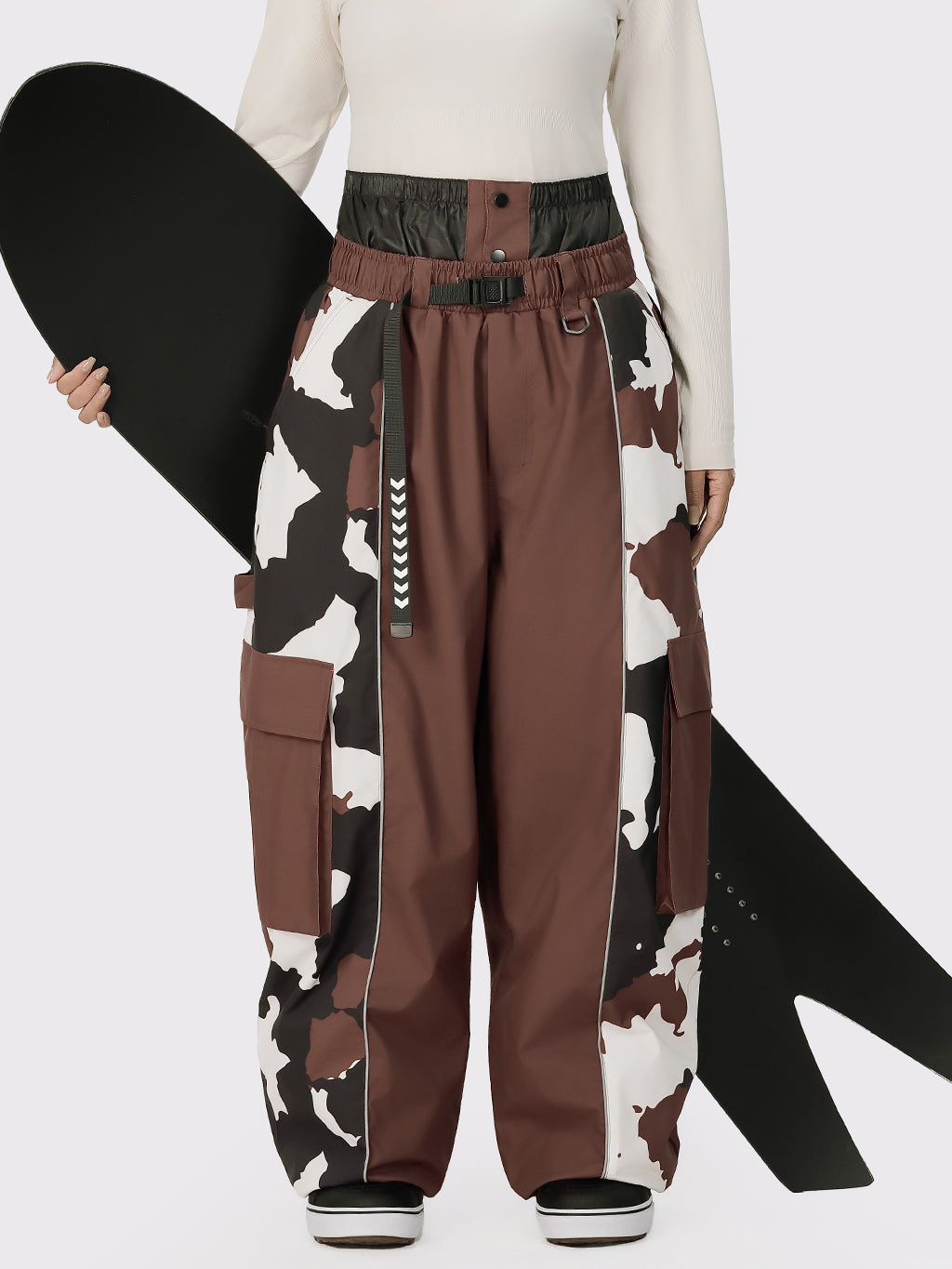 Wild Motion Damen-Schneehose mit reflektierendem Farbblock-Design und extra weitem Schnitt