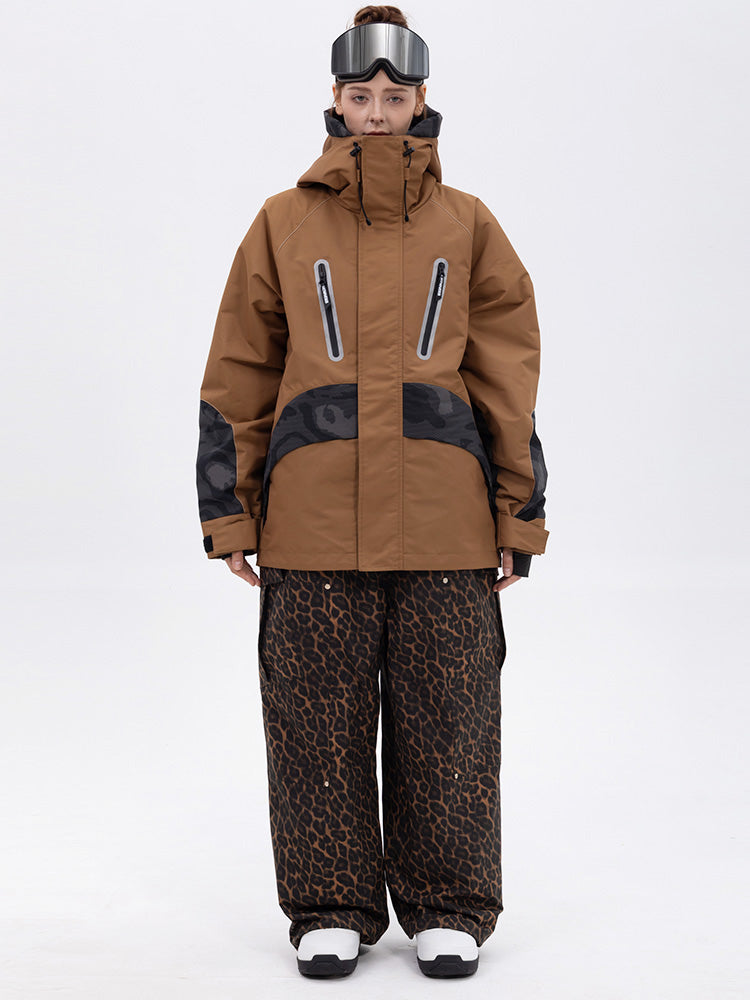 Chillform Damen-Schneeanzug mit reflektierendem Tarnmuster – Glow Trail Jacke mit Baggy-Schneehose (Set)