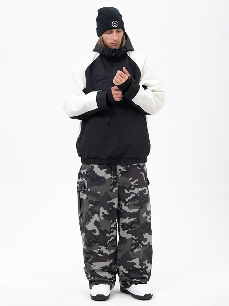 Freestyle-Mountain-Camo-Schneeanzug für Herren – Bomberjacke & Baggy-Hose-Set