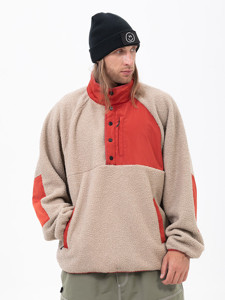 Herren-Abenteuerpullover aus Kunst-Sherpa-Fleece, warm und bergtauglich