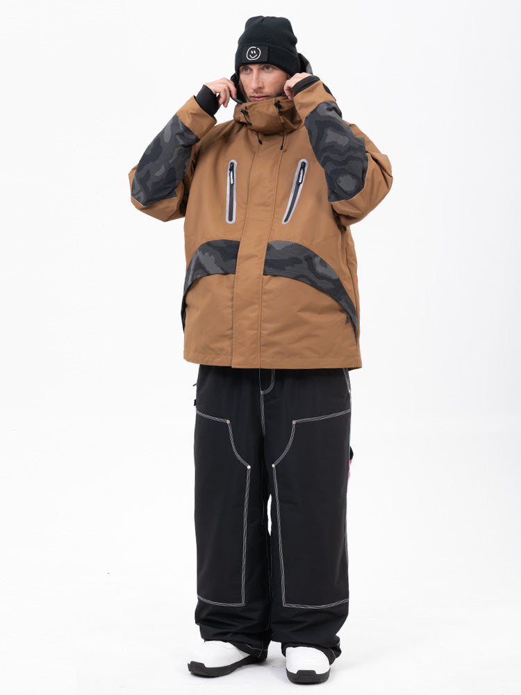 Chillform Herren-Schneeanzug mit reflektierendem Tarnmuster – Glow Trail Jacke mit Freerider Baggy Schneehose