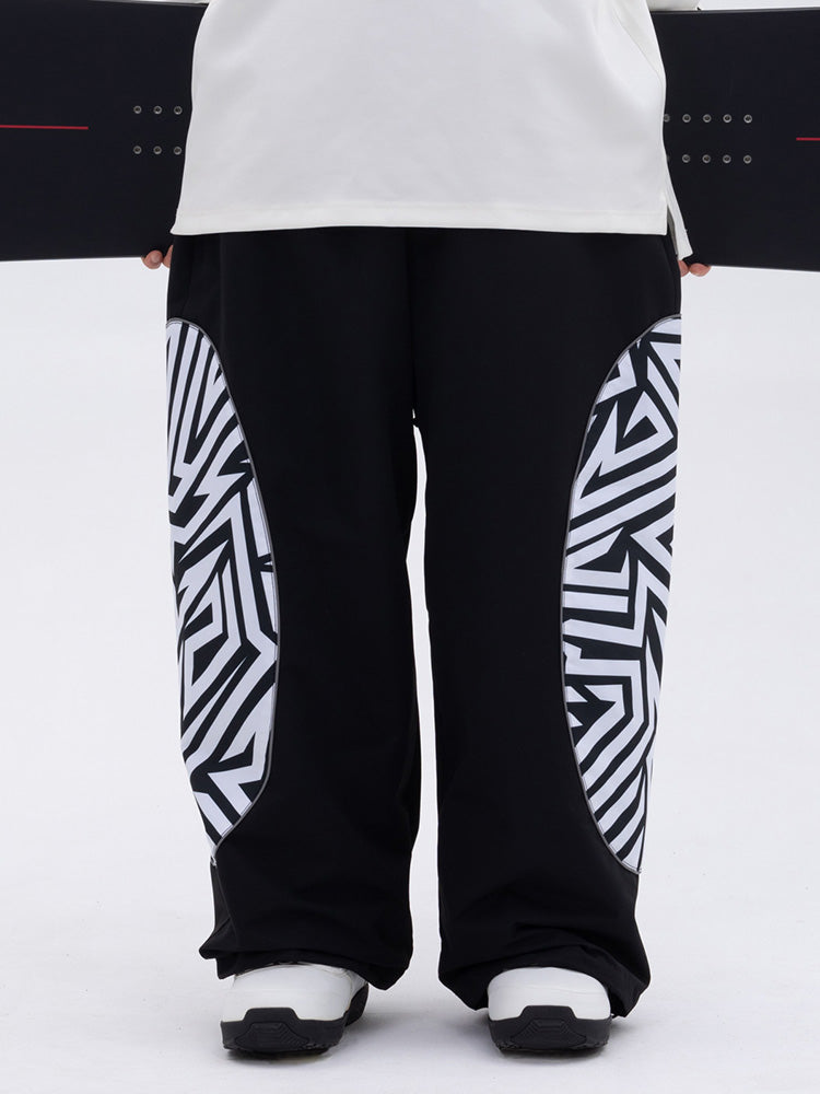 Herren Allwetter-Cargo-Schneehose mit reflektierendem, stylischem Grafikmuster
