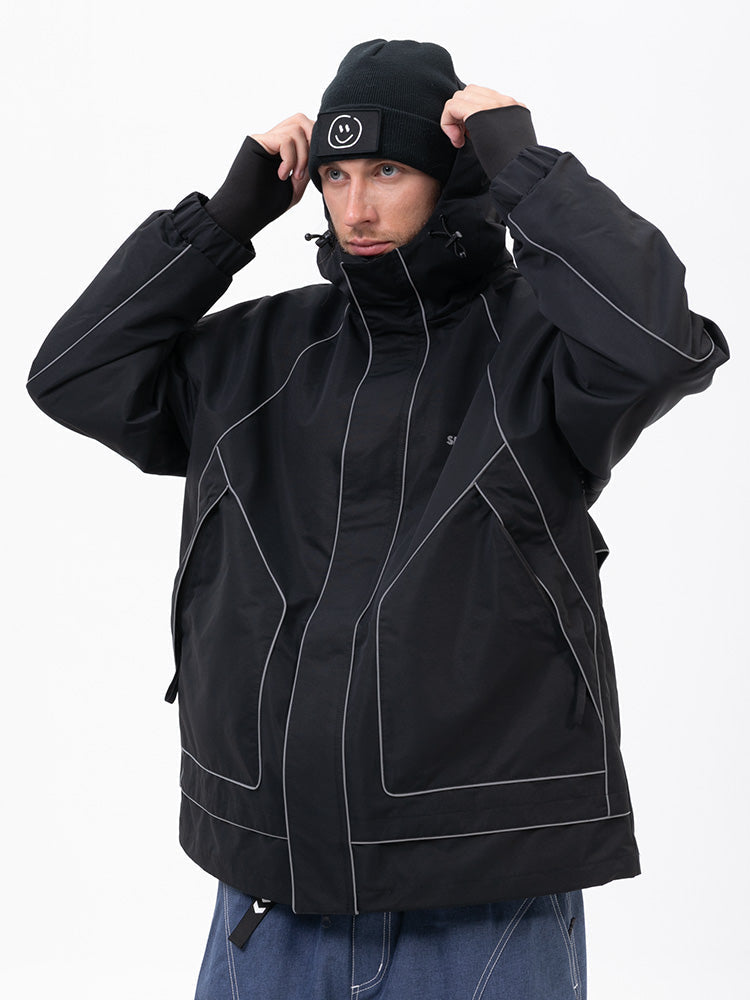 Mountain Chill Allwetter-Schneejacke für Herren mit reflektierenden Eigenschaften – Ideal zum Nachtskifahren und Snowboarden