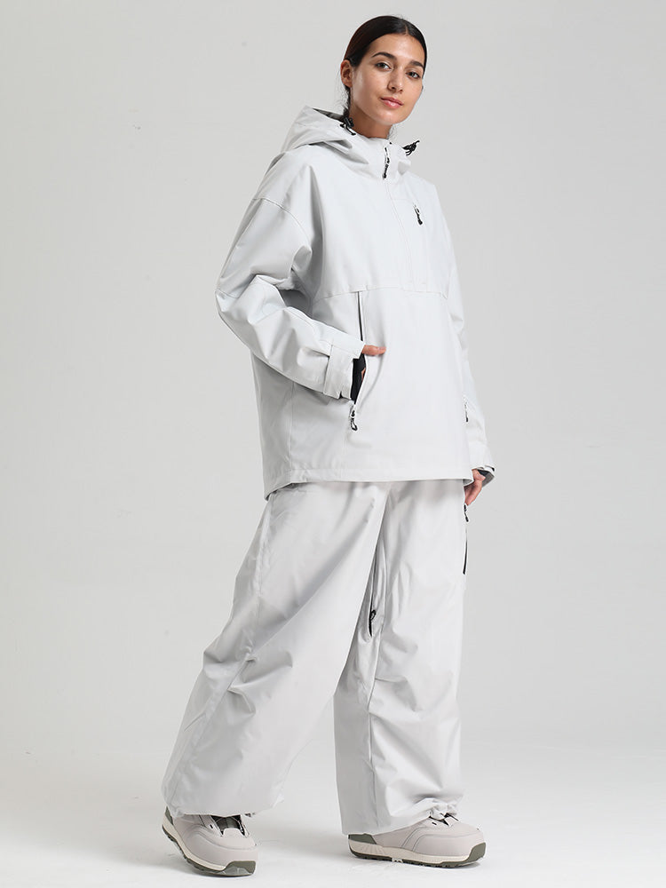 Gsou Snow Damen-Pullover-Anorak, strapazierfähig, Bergflauschig, Baggy-Schneeanzug