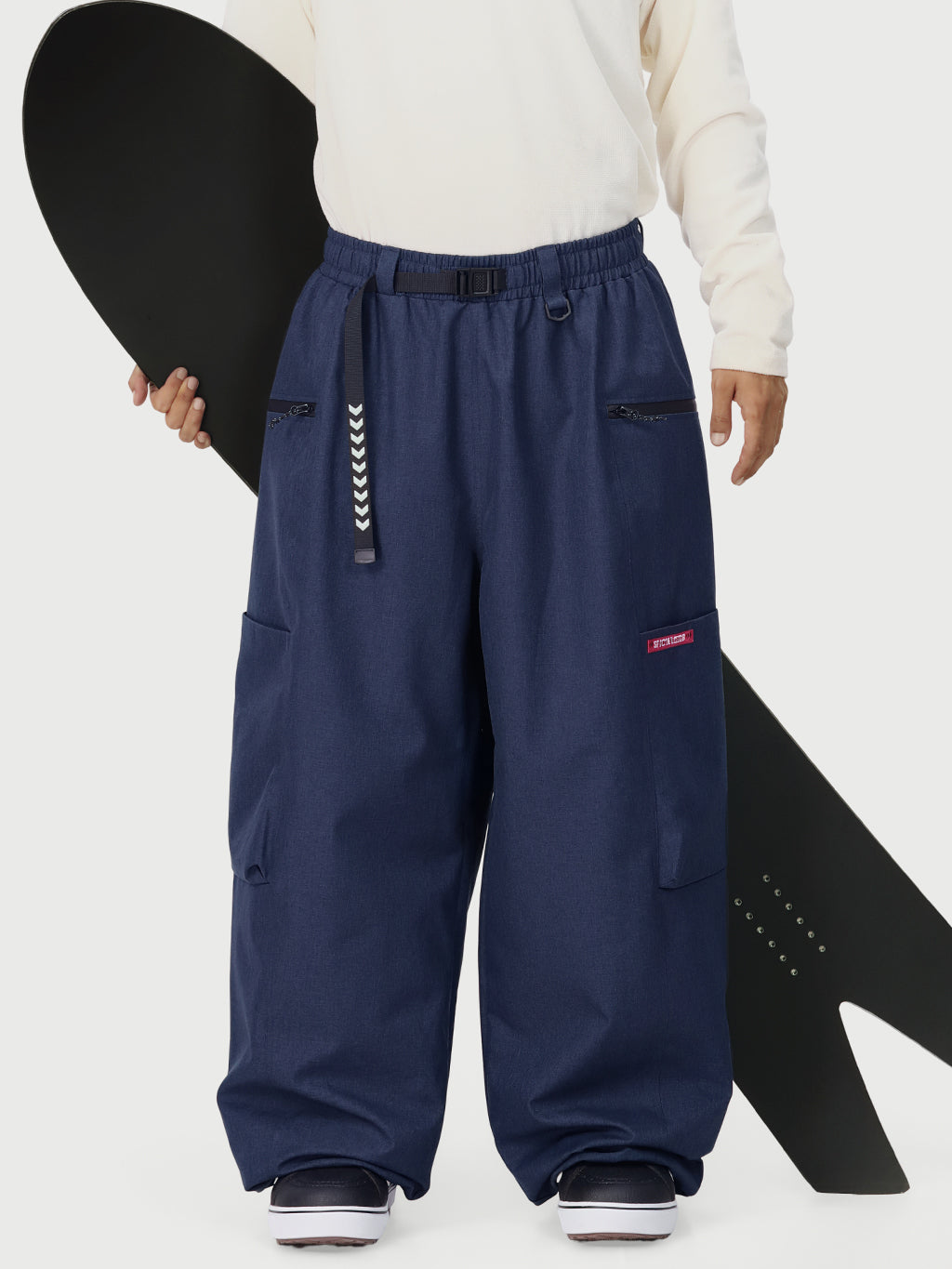 Techline Herren Strapazierfähige Stretch Utility Cargo Skihose – Baggy Freestyle Passform