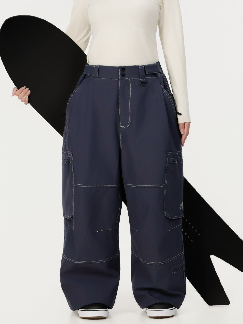 Wild Soul Crew Utility Cargo-Schneehose für Damen – Robuste Nähte, lockere Passform