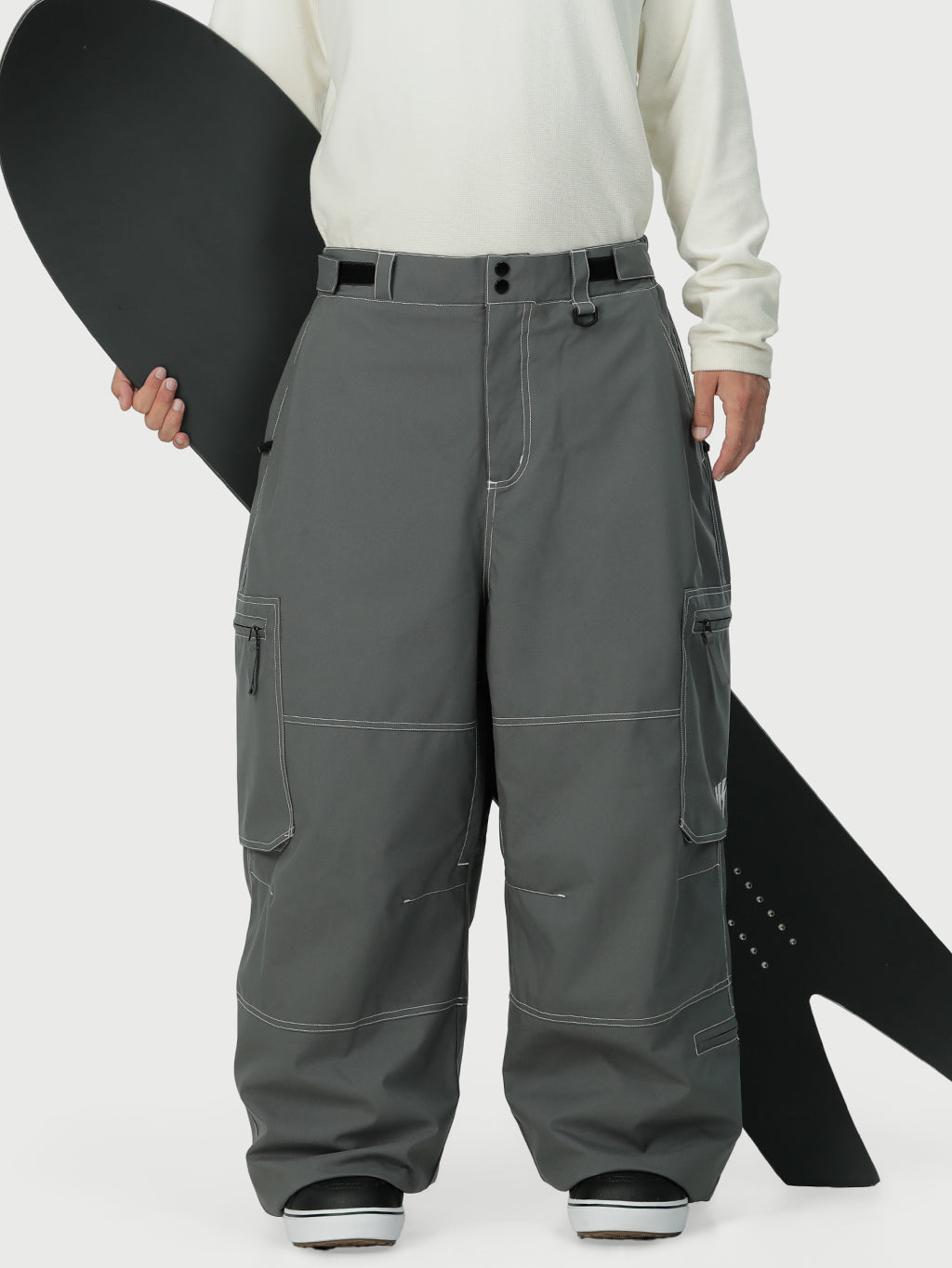Wild Soul Crew Utility Cargo-Schneehose für Herren – Robuste Nähte, lockere Passform