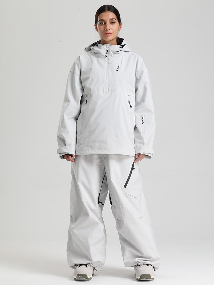 Gsou Snow Damen-Pullover-Anorak, strapazierfähig, Bergflauschig, Baggy-Schneeanzug