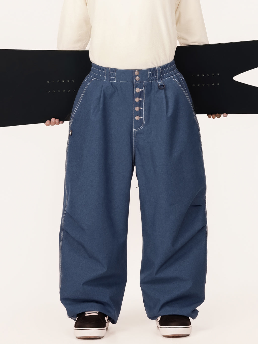 Raw Utility Niet-Arbeitsjeans für Herren – Oversized-Passform mit doppelter Gesäßtasche