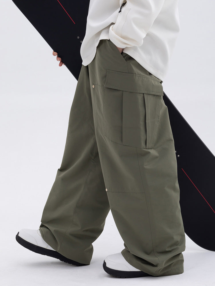 Herren-Skihose mit doppeltem Knieausschnitt, Mountain Freestyle, Baggy-Camo-Muster
